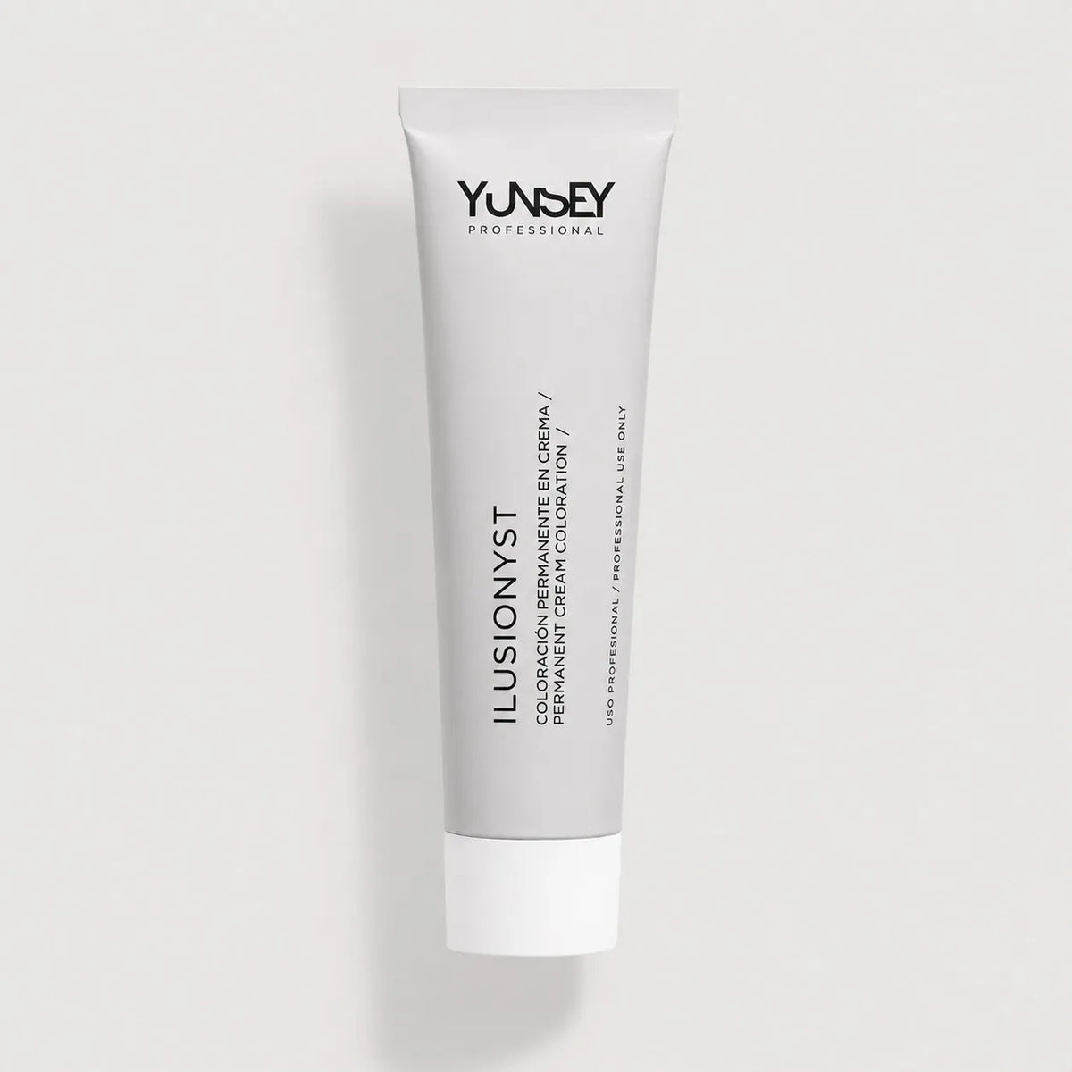 Coloración permanente en crema Yunsey Professional Ilusionyst en tubo blanco.