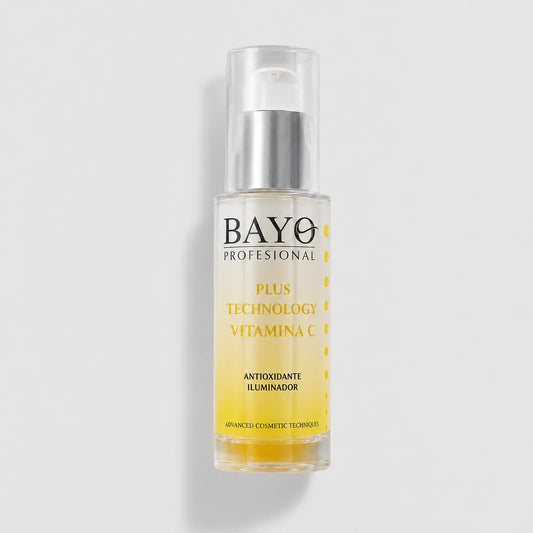 Sérum Bayo Profesional Plus Technology con vitamina C, acción antioxidante e iluminadora, en envase con dosificador
