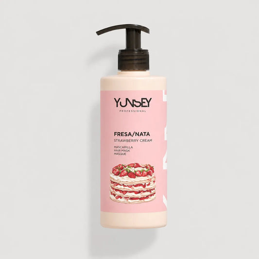 Mascarilla capilar de fresa y nata Yunsey Professional de 400 ml con dosificador