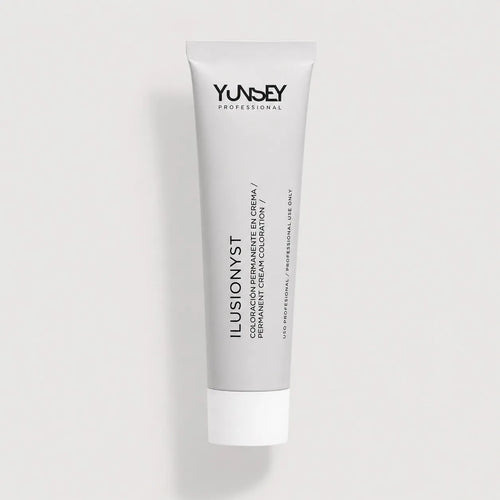Coloración permanente en crema Yunsey Professional Ilusionyst en tubo blanco.