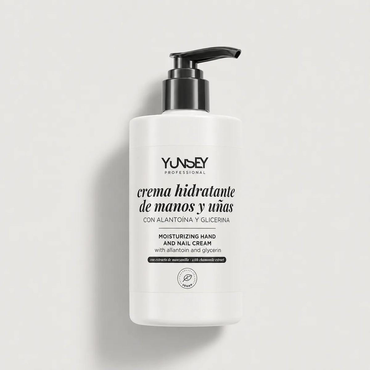 Crema de manos Yunsey Professional 280 ml con dosificador, alantoína y glicerina.