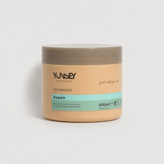 Mascarilla ultra nutritiva Repair Vigorance de Yunsey Professional para cabello, en formato de 500 ml.