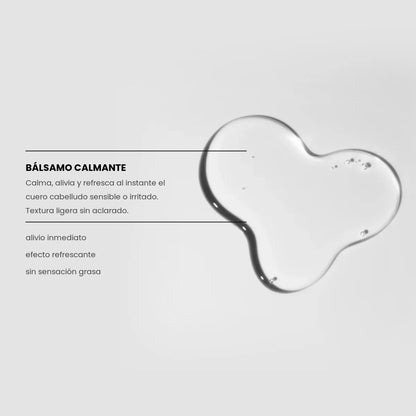 Textura transparente y ligera del Bálsamo Calmante Yunsey para cuero cabelludo sensible o irritado.