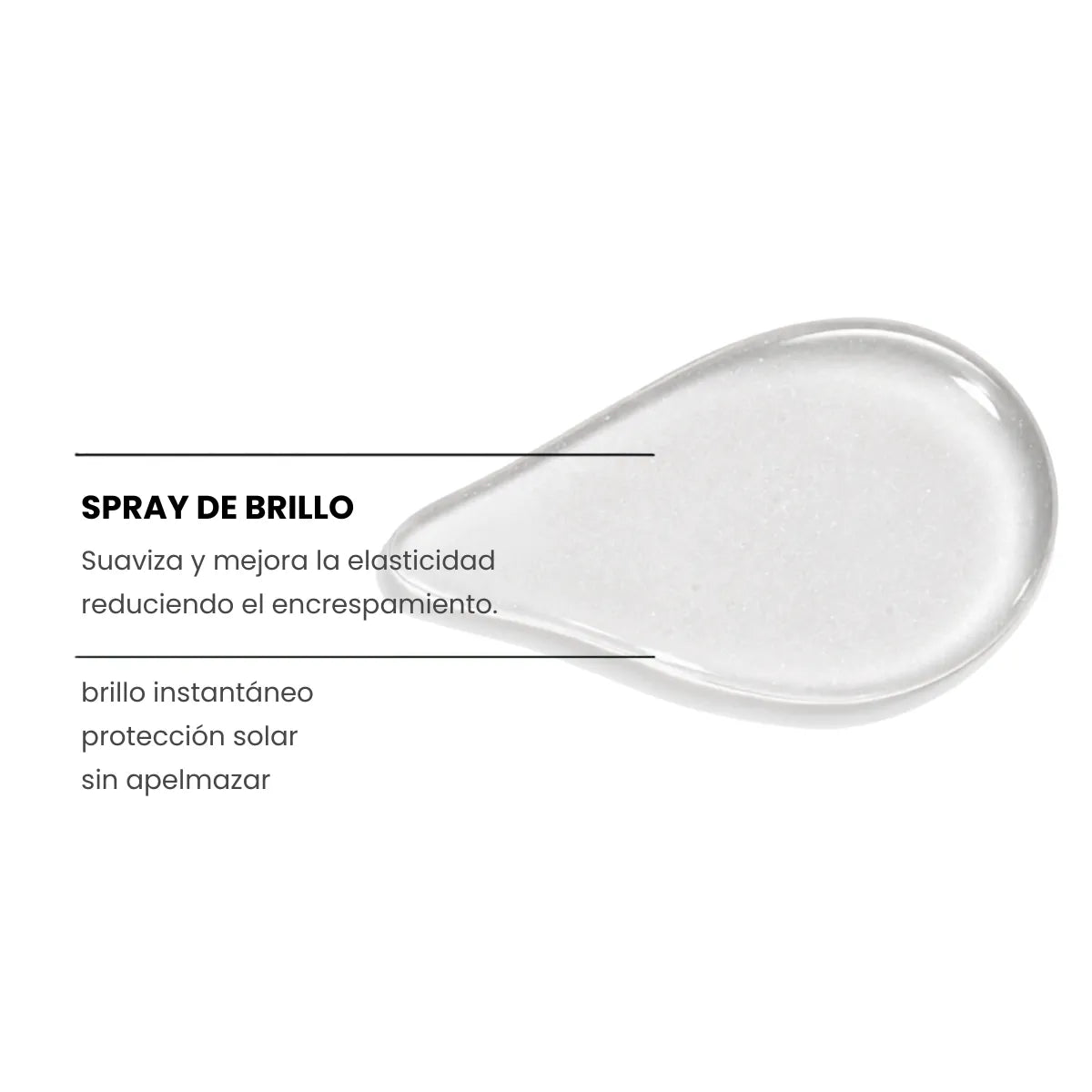 Spray de brillo capilar que suaviza, aporta brillo y reduce el encrespamiento.