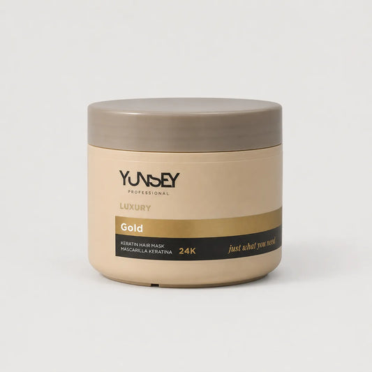 Mascarilla capilar de queratina Yunsey Luxury Gold 24K para nutrir y suavizar el cabello